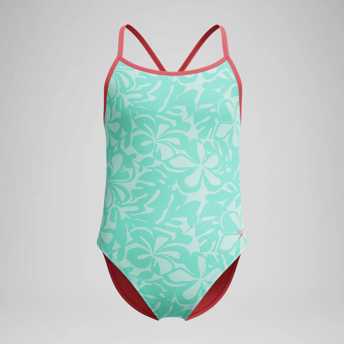 Girl's Printed Double X Back One Piece Green