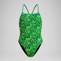Women's Club Training Printed Turnback One Piece Green