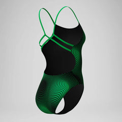 Women's Flow Strappy Crossback One Piece Green