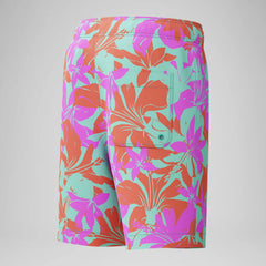 Kid's Print Redondo Volley Swim Shorts Blue/Pink
