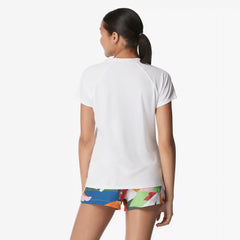 Women's Guard Short Sleeve Solid Swim Tee White