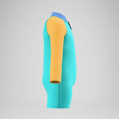 Infants Colorblock Long Sleeve Zip One Piece Green/Orange