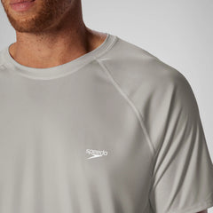 Men's Easy Solid Short Sleeve Swim Rashguard Gray