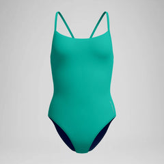 Women's Solid Racerback One Piece Teal/Navy