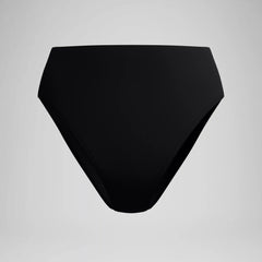 Women's Solid Cheeky High Waist Bottoms Black
