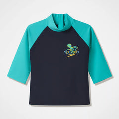 Infants Printed Long Sleeve Rashguard Black/Blue
