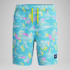 Kid's Print Redondo Volley Swim Shorts Light Blue