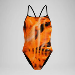 Women's Club Training Printed Turnback One Piece Orange