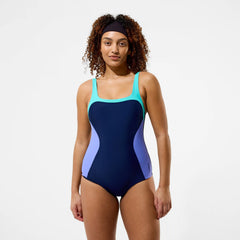 Women's Colorblock Contour One Piece Navy/Turquoise