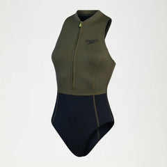 Women's Sleeveless Thermal One Piece Black/Green