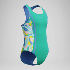 Girls Printed Racerback One Piece Green