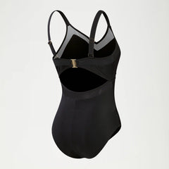 Women's Shaping Mesh Detail One Piece Black
