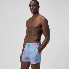 Men's Print Redondo Edge Volley Swim Trunks Pink/Green