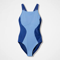 Women's Sculpture High Neck Contour One Piece Blue