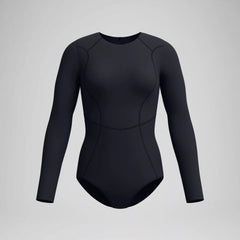 Women's Ocean Flex Long Sleeve Zip One Piece Black