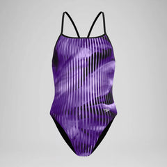 Women's Club Training Printed Turnback One Piece Purple