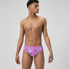Men's Printed One Brief Pink