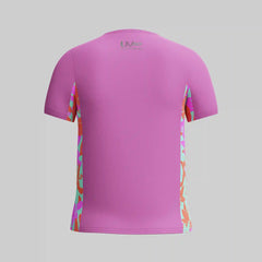 Girl's Printed Short Sleeve Splice Rashguard Purple