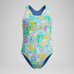 Girls Printed Racerback One Piece Green