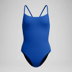 Women's Solid Racerback One Piece Blue/Black