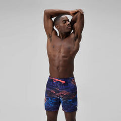 Men's Redondo Edge Printed Swim Trunks Blue