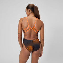 Women's Flow Strappy Crossback One Piece Orange