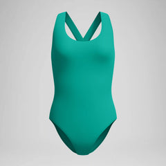 Women's Solid Scoop Neck One Piece Teal