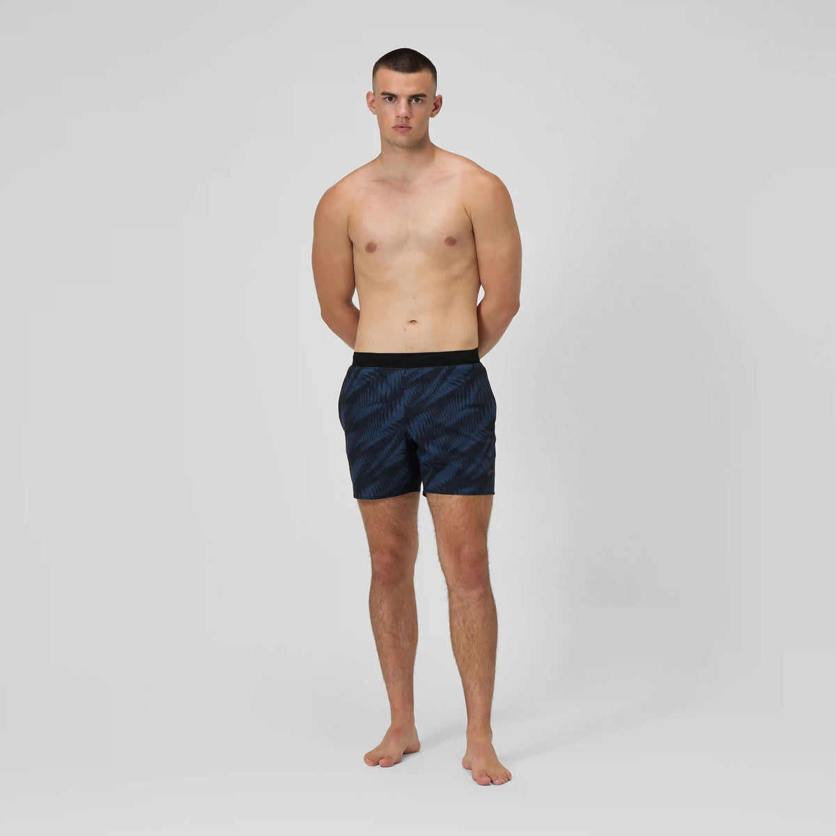 Men's Print Volley Swim Shorts Black/Grey