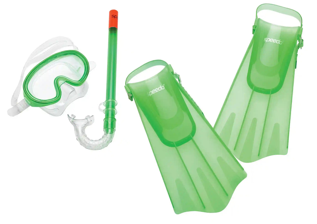 Kids Aqua Quest Mask, Snorkel & Fin Set Green