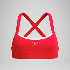 Women's Jetstream Textured Crossback Bikini Top Red/White