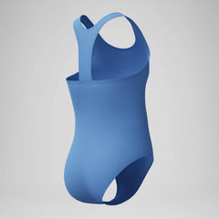 Girls Solid Racerback One Piece Blue