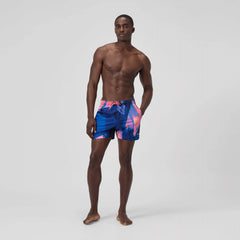 Men's Print Redondo Edge Volley Swim Trunks Blue/Pink