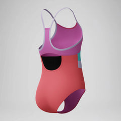 Girl's Radiating Splice One Piece Orange