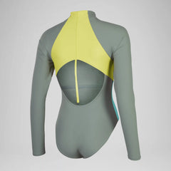 Women's Long Sleeve Zip One Piece Green
