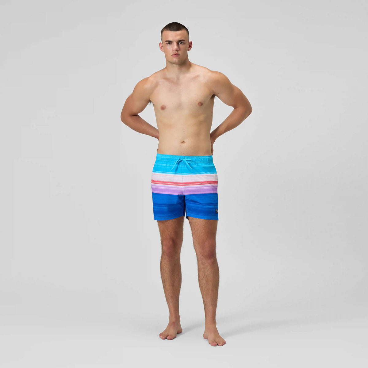 Men's Print Edge Redondo Volley Swim Trunks Blue/Pink