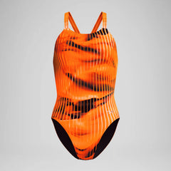 Women's Club Training Printed Leaderback One Piece Orange