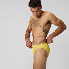 Men's Solid Beachstar Brief Yellow