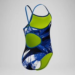 Girls Bolted Flyback One Piece Blue