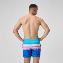Men's Print Edge Redondo Volley Swim Trunks Blue/Pink