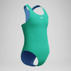 Girls Solid Racerback One Piece Green
