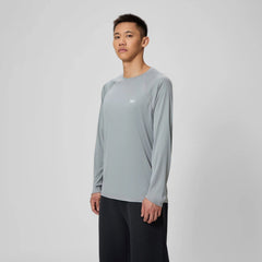 Men's Easy Solid Long Sleeve Swim Rashguard Gray