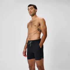 Men's Never Stop Solid Swim Shorts Black