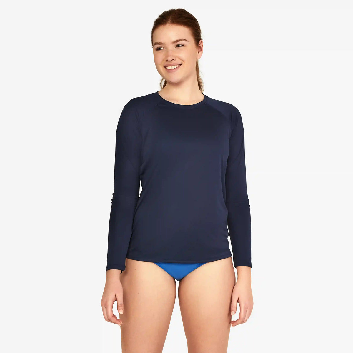 Women's Long Sleeve Swim Tee Navy