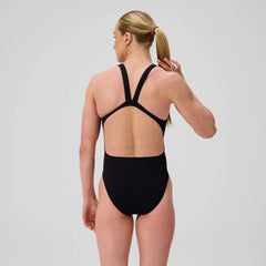 Women's Solid Leaderback Swimsuit Black