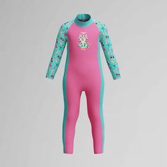 Infant Girls Learn to Swim Sun Protection All-In-One Suit Pink/Green