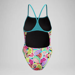 Women's Club Training Printed Turnback One Piece Green