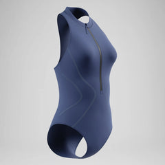 Women's Ocean Flex Zip One Piece Gray/Blue