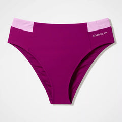 Women's Colorblock High Waist Bikini Bottoms Dark Pink