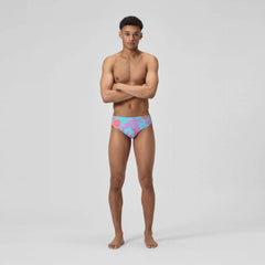 Men's Printed One Brief Purple