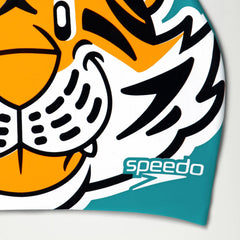 Kids Learn to Swim Tiger Printed Cap Orange